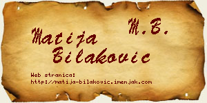 Matija Bilaković vizit kartica